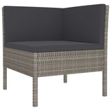 vidaXL 2 Piece Garden Lounge Set with Cushions Poly Rattan Gray, 310208