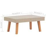 vidaXL Garden Coffee Table Poly Rattan Beige, 310221