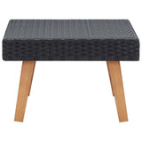 vidaXL Garden Coffee Table Poly Rattan Black, 310222