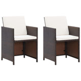 vidaXL Garden Chairs with Cushions 2 pcs Poly Rattan Brown, 311904