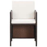 vidaXL Garden Chairs with Cushions 2 pcs Poly Rattan Brown, 311904