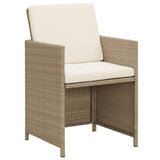 vidaXL Garden Chairs with Cushions 2 pcs Poly Rattan Beige, 311905