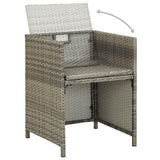 vidaXL Garden Chairs 2 pcs with Cushions Poly Rattan Gray, 311907