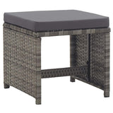 vidaXL Garden Stools with Cushions 2 pcs Poly Rattan Anthracite, 311913