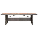 vidaXL Garden Table 94.5"x35.4"x29.1" Poly Rattan and Solid Acacia Wood, 310070