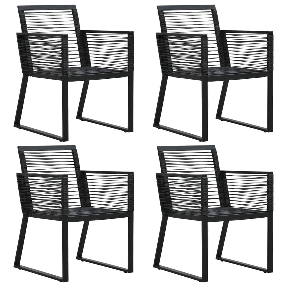 vidaXL Garden Chairs 4 pcs Rope Rattan Black, 312160