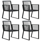 vidaXL Garden Chairs 4 pcs Rope Rattan Black, 312160