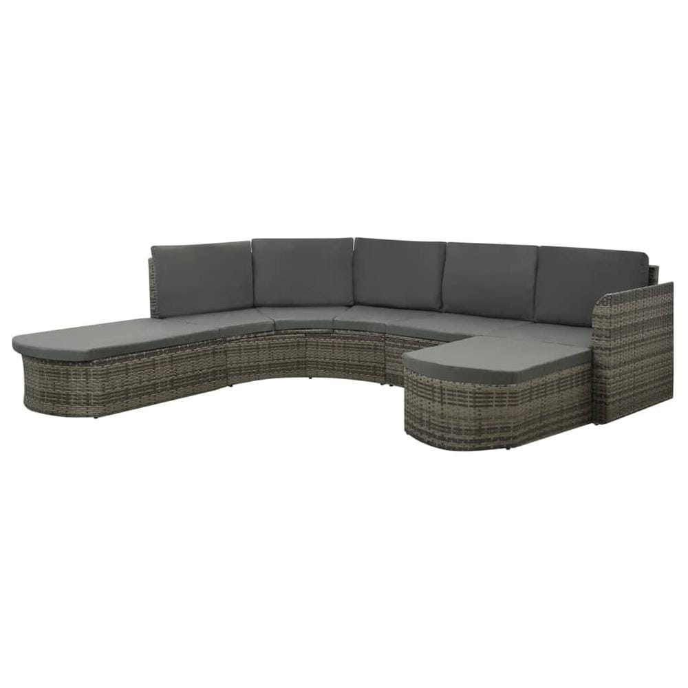 vidaXL 4 Piece Garden Lounge Set with Cushions Poly Rattan Gray 2176