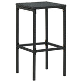 vidaXL Bar Stools with Cushions 4 pcs Black Poly Rattan 3446