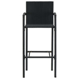 vidaXL Bar Stools 4 pcs Black Poly Rattan 3455