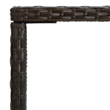 vidaXL Garden Bar Table Brown 27.6"x27.6"x43.3" Poly Rattan and Glass 3457