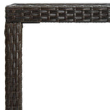 vidaXL Garden Bar Table Brown 51.2"x23.6"x43.3" Poly Rattan and Glass 3460