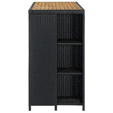 vidaXL Bar Table with Storage Rack Black 47.2"x23.6"x43.3" Poly Rattan, 313478