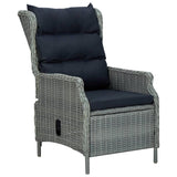 vidaXL Reclining Garden Chair with Footstool Poly Rattan Light Gray, 313304