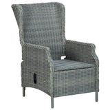 vidaXL Reclining Garden Chair with Footstool Poly Rattan Light Gray, 313304