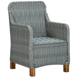 vidaXL Garden Chairs with Cushions 2 pcs Poly Rattan Light Gray, 313317