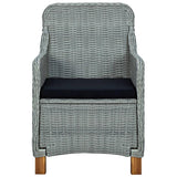vidaXL Garden Chairs with Cushions 2 pcs Poly Rattan Light Gray, 313317