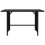 vidaXL Garden Dining Table Black 43.3"x27.6"x25. 6"Poly Rattan 3511