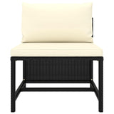 vidaXL 5 Piece Garden Sofa Set with Cushions Black Poly Rattan 3517