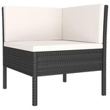 vidaXL 9 Piece Garden Lounge Set with Cushions Poly Rattan Black, 3056970