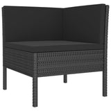 vidaXL 9 Piece Garden Lounge Set with Cushions Poly Rattan Black, 3056971