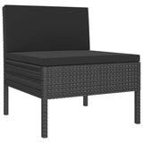 vidaXL 9 Piece Garden Lounge Set with Cushions Poly Rattan Black, 3056971