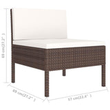 vidaXL 10 Piece Garden Lounge Set with Cushions Poly Rattan Brown, 3056977
