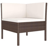 vidaXL 6 Piece Garden Lounge Set with Cushions Poly Rattan Brown, 3056981