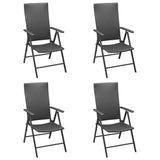 vidaXL Garden Chairs 4 pcs Poly Rattan Black, 313105