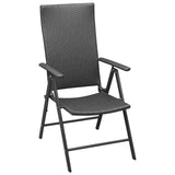 vidaXL Garden Chairs 4 pcs Poly Rattan Black, 313105