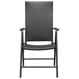 vidaXL Garden Chairs 4 pcs Poly Rattan Black, 313105