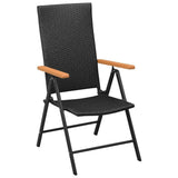 vidaXL Garden Chairs 4 pcs Poly Rattan Black, 313106