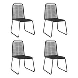 vidaXL Outdoor Chairs 4 pcs Poly Rattan Black, 313112