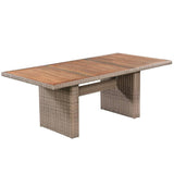 vidaXL 7 Piece Outdoor Dining Set with Cushions Poly Rattan Brown, 3057800
