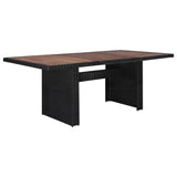vidaXL 7 Piece Outdoor Dining Set Poly Rattan Black, 3057804