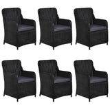 vidaXL 7 Piece Outdoor Dining Set Poly Rattan Black, 3057804