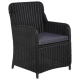 vidaXL 7 Piece Outdoor Dining Set Poly Rattan Black, 3057804