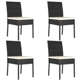vidaXL Garden Dining Chairs 4 pcs Poly Rattan Black, 315107