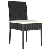 vidaXL Garden Dining Chairs 4 pcs Poly Rattan Black, 315107