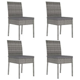 vidaXL Garden Dining Chairs 4 pcs Poly Rattan Gray, 315109