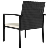 vidaXL Garden Dining Chairs 2 pcs Poly Rattan Black, 315110