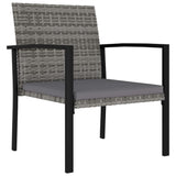 vidaXL Garden Dining Chairs 4 pcs Poly Rattan Gray, 315113