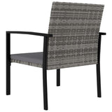 vidaXL Garden Dining Chairs 4 pcs Poly Rattan Gray, 315113