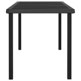 vidaXL Garden Dining Table Black 70.9"x27.6"x28.7" Poly Rattan, 315116