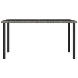vidaXL Garden Dining Table Gray 55.1"x27.6"x28.7" Poly Rattan, 315118