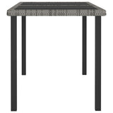 vidaXL Garden Dining Table Gray 55.1"x27.6"x28.7" Poly Rattan, 315118