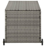 vidaXL Garden Storage Box Light Gray 51.2"x25.6"x45.3" Poly Rattan, 315518