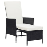 vidaXL 3 Piece Garden Lounge Set with Cushions Poly Rattan Black, 3059371