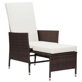 vidaXL 3 Piece Garden Lounge Set with Cushions Poly Rattan Brown, 3059372