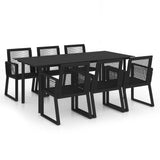 vidaXL 7 Piece Outdoor Dining Set PVC Rattan Black, 3058287